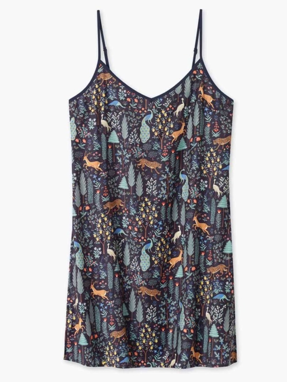 summersalt Navy Forest Animal Print Slip Chemise